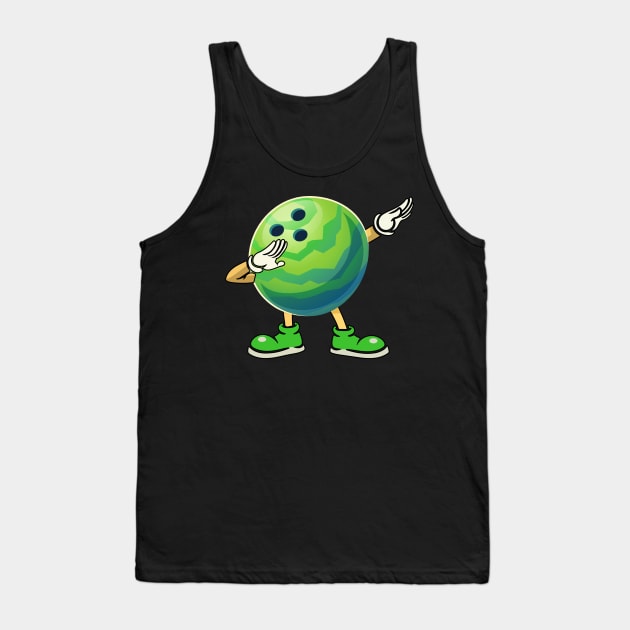 Funny Bowling Dabbing Tank Top by NatalitaJK